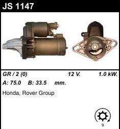 Шкивы генератора, статоры генератора, диодные мосты и прочие запчасти. Стартер JS1147 (WAI)